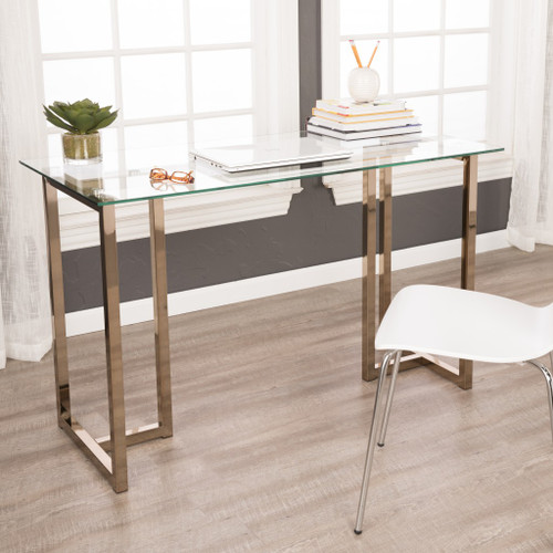 Homeroots Office Modern Champagne Writing Desk