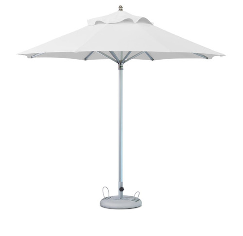 Homeroots Outdoors 10' White Polyester Round Market Patio Umbrella