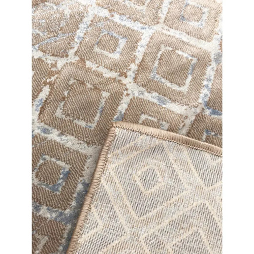 7'10" x 10'3" feet Dark Beige Geometric Silky Glam Area Rug