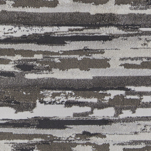 8' Gray Ivory And Tan Abstract Distressed Runner Rug