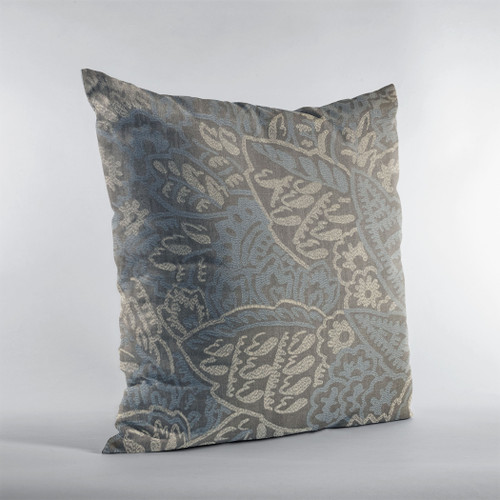 Plutus Blue Festive Jacquard Luxury Throw Pillow