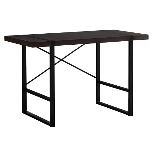 Homeroots Office Computer Desk, Cappuccino Black Finish, 23.75 x 49 x 30 Inches