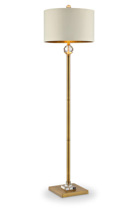 Homeroots Lighting 63" Gold Column Floor Lamp, Off-White Shade