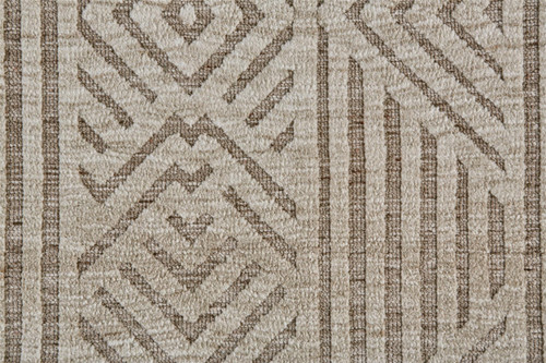 2' X 3' Tan Ivory And Brown Geometric Stain Resistant Area Rug