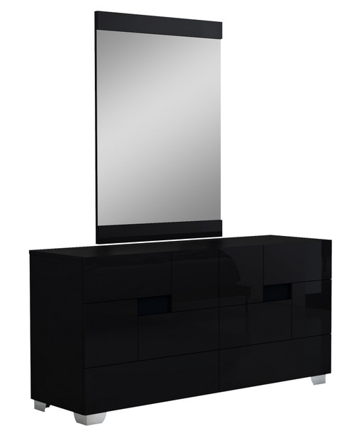 30" Superb Black High Gloss Dresser Solid Wood