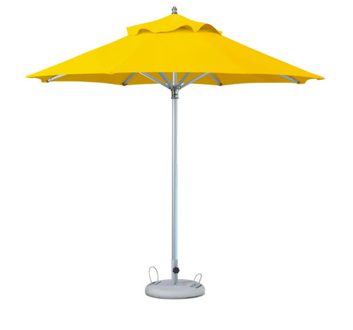 Homeroots Outdoors 10' Yellow Polyester Round Market Patio Umbrella