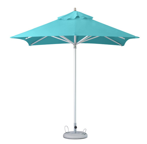 Homeroots Outdoors 8' Aqua Polyester Square Market Patio Umbrella
