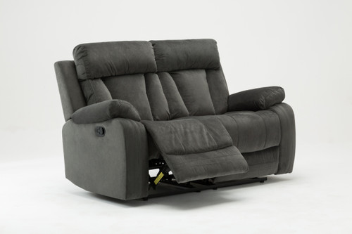 Homeroots Living Room 40" Modern Grey Fabric Loveseat, Grey