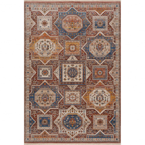 9' X 12' Red Southwestern Area Rug