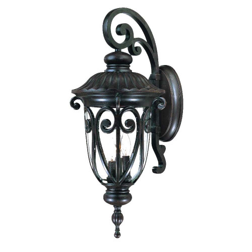 Homeroots Lighting Naples 3-Light Wall Light, Marbelized Mahogany Finish