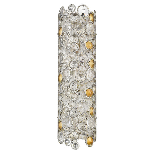 Homeroots Lighting Vitozzi 3-Light Sconce, Antique Silver Leaf Finish
