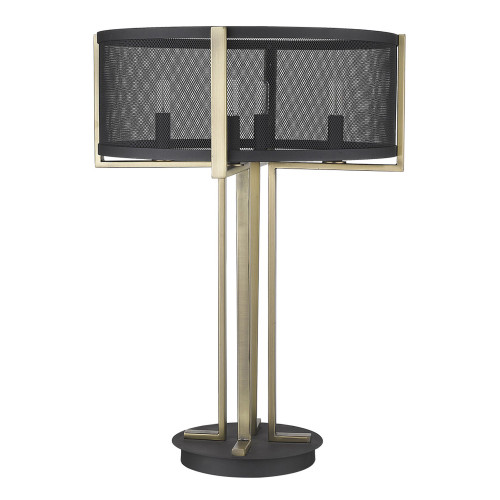 Homeroots Lighting Trend Home 4-Light Table Lamp, Matte Black Finish