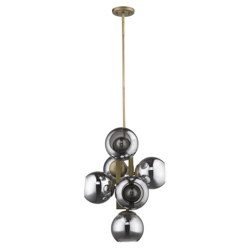 Homeroots Lighting Lunette 6-Light Pendant, Aged Brass Finish
