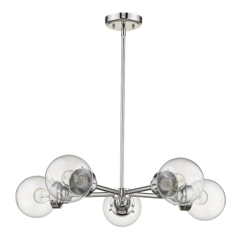 Homeroots Lighting Portsmith 5-Light Polished Nickel Chandelier
