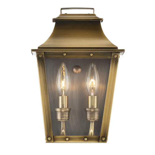 Homeroots Lighting Coventry 2-Light Pocket Wall Light Aged Brass Finish