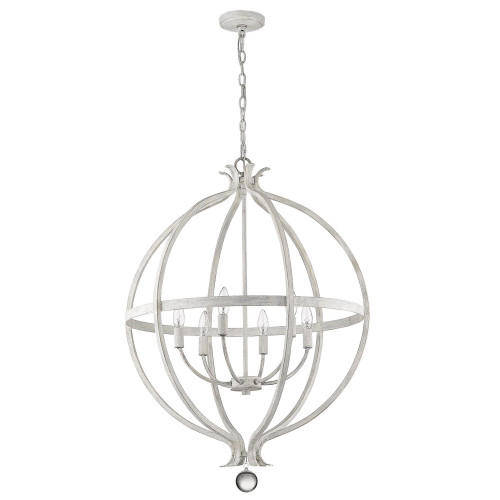 Homeroots Lighting Callie 6-Light Country White Pendant