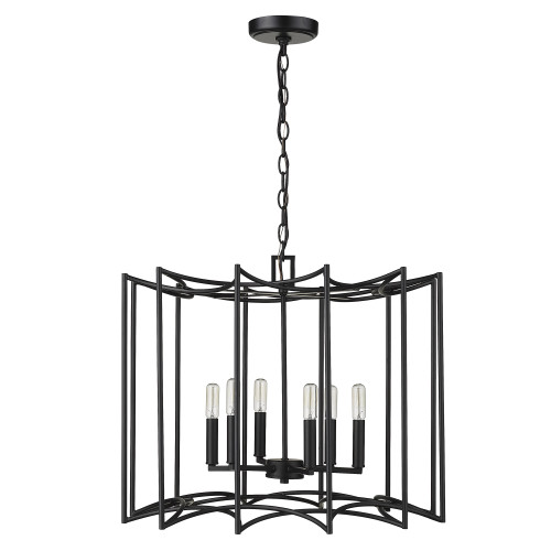 Homeroots Lighting Rhian 8-Light Matte Black Pendant