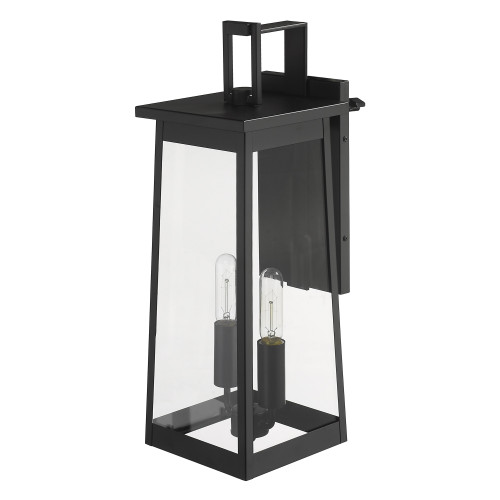 Homeroots Lighting Alden 2-Light Wall Light, Matte Black Finish
