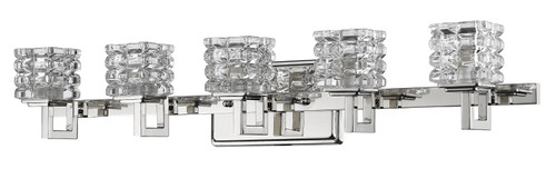 Homeroots Lighting Coralie 5-Light Sconce, Polished Nickel Finish, Pressed Crystal Shades
