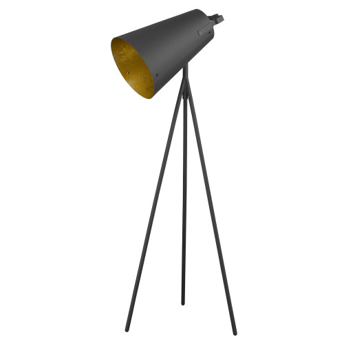 Homeroots Lighting Faza 1-Light Matte Black Floor Lamp
