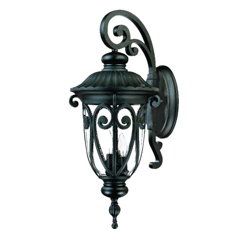Homeroots Lighting Naples 3-Light Wall Light, Matte Black Finish
