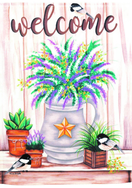 Flag Chickadee Welcome Polyester 