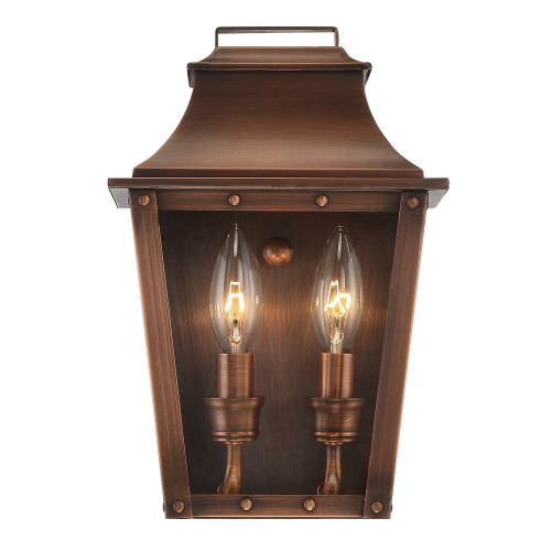 Homeroots Lighting Coventry 2-Light Pocket Wall Light Copper Patina Finish
