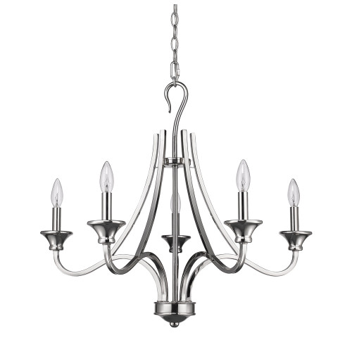 Homeroots Lighting Michelle 5-Light Polished Nickel Chandelier