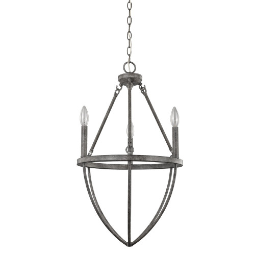 Homeroots Lighting Harlow 3-Light Chandelier, Ash Finish