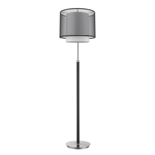 Homeroots Lighting Roosevelt 1-Light Floor Lamp with Two Tier Shade