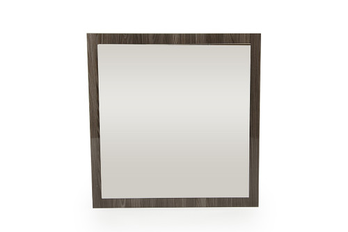 Homeroots Decor 41" Grey MDF Glass and Veneer Mirror, Grey Finish