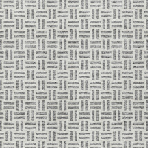 8' X 10' Gray And Ivory Geometric Washable Indoor Outdoor Area Rug