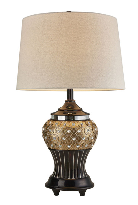 Homeroots Lighting Glitzy Gold Bejeweled Table Lamp, Gold Finish, 28.75 Inches Height