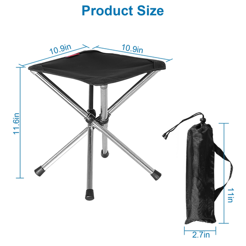 Foldable Camping Stool Retractable Portable Folding Chair 