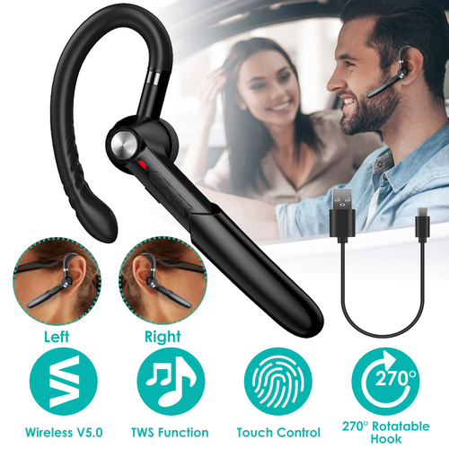 Unilateral Wireless V5.0 Business Earpiece Rechargeable Wireless in-Ear HeadSet