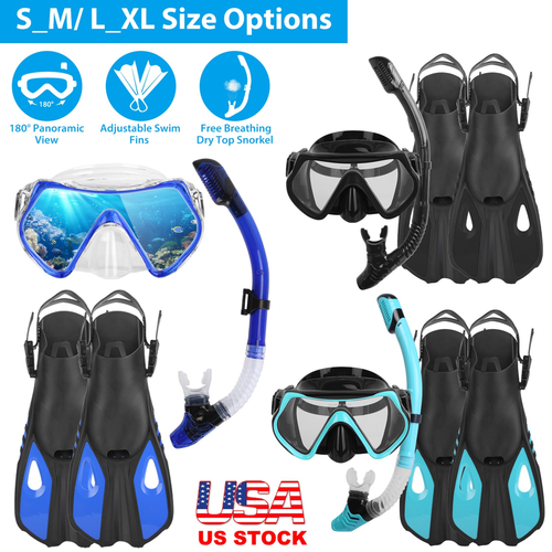 Snorkeling Gear Mask Fin Snorkel Set 