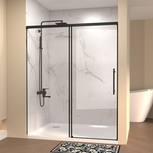 72" Black Glass Sliding Closet Doors