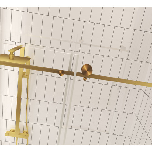 60" Gold Glass Sliding Closet Doors