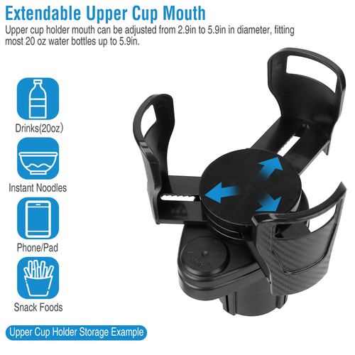 2 In 1 Car Cup Holder Extender Adapter 