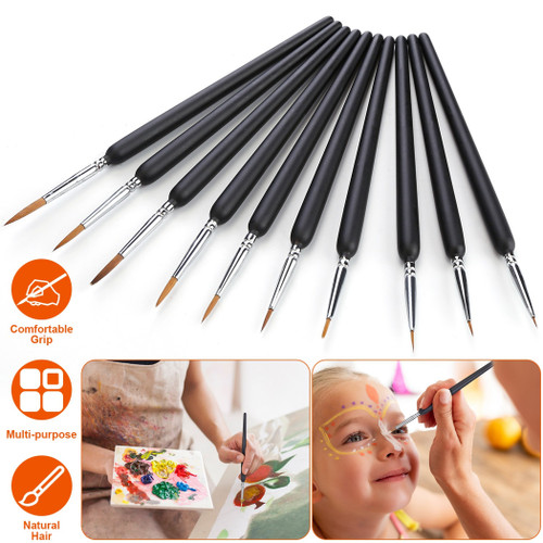 10Pcs Miniature Detail Paint Brush Set