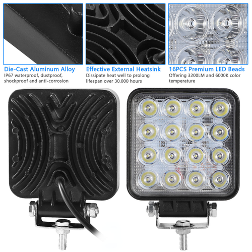 6PCS 48W LED Work Light Pod Offroad Spot Lights 