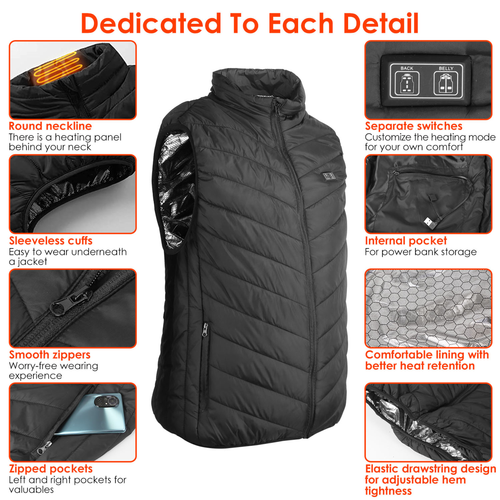 Heated Vest Electric USB Jacket
