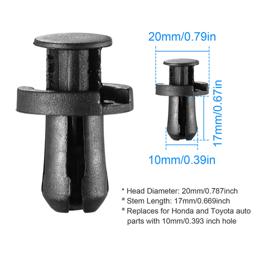 100 Pcs Bumper Fastener Rivets 