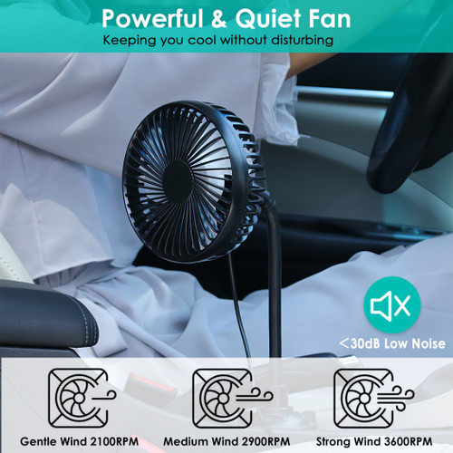 Car Cooling Fan Portable Car Cup Holder Fan 