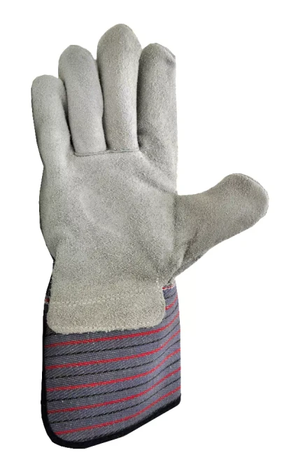 Suede Leather Work Gloves with Extra Long Rubberized Cuff