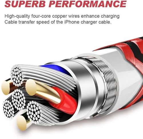 iPhone Charger Cable 6F Nylon Braided Fast Compatible iPhone 12Pro/12/11Pro Max and More (Black/Red)