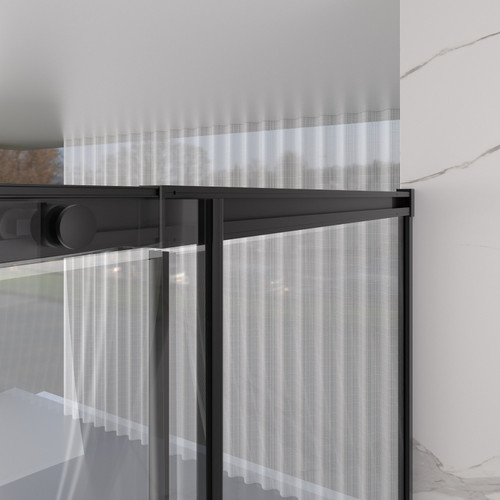 74" Black Glass Sliding Closet Doors