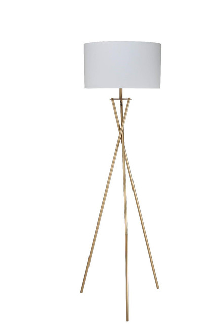 Homeroots Lighting Minimalist Gold Metal Floor Lamp, Gold Finish