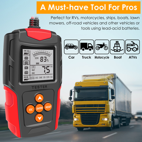 12V 24V Car Battery Tester Automotive Cranking Charging