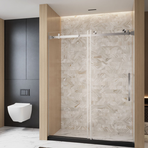 76" White Glass Sliding Closet Doors